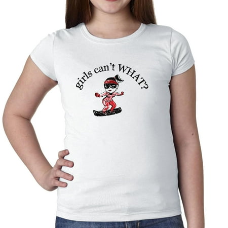 Girl's Can't What? Awesome Snowboard Graphic Girl's Cotton Youth (Best Snowboard Clothing Brands)