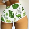 thumbnail image 2 of Stamzod Women's Shorts Summer Lightweight Printed Bathing Suit Shorts Casual Stretch Elastic Waist Beach Shorts Green E S, 2 of 5