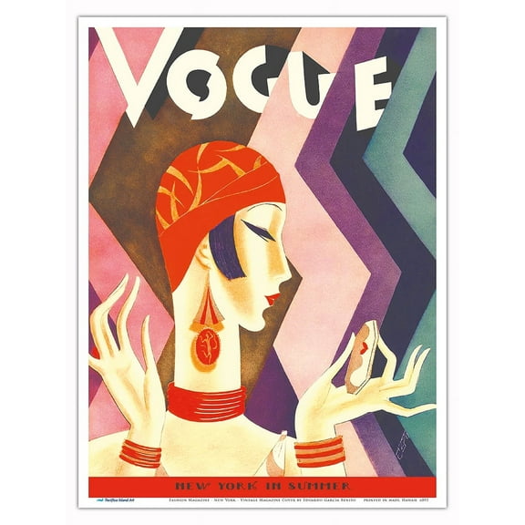 Fashion Magazine - New York In Summer - July 15th, 1926 - Vintage Magazine Cover by Eduardo Garcia Benito c.1926 - Master Art Print (Unframed) 9in x 12in