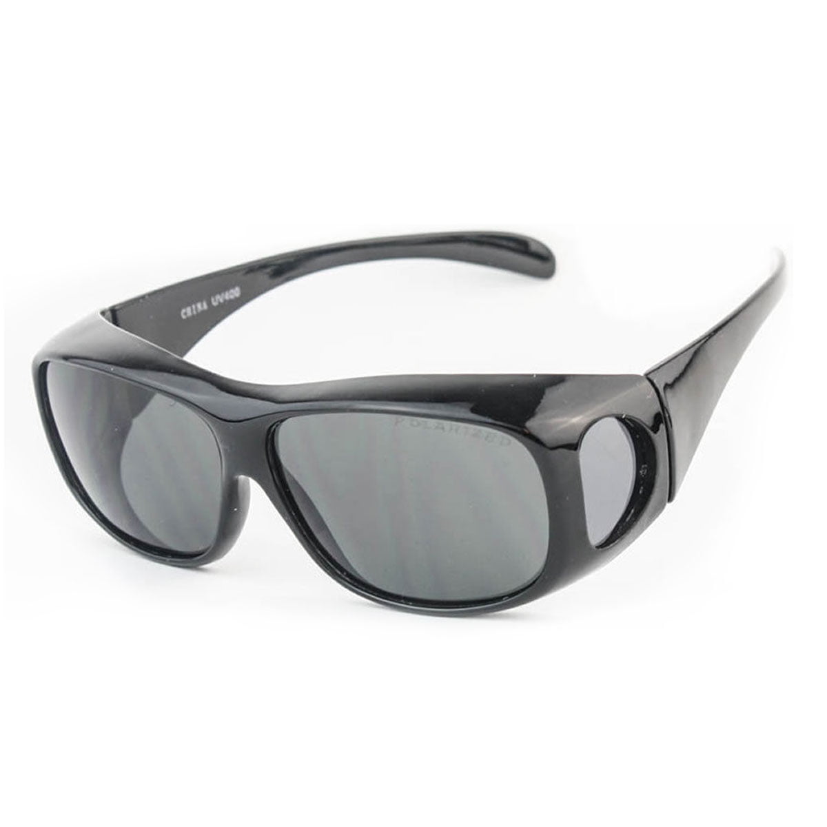 Flip Up POLARIZED Cover Put Fit over Sunglasses wear Rx glass Fit Driving Brown