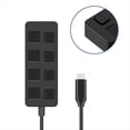 thumbnail image 2 of 4-Port Button USB3.0 HUB Switch USB Splitter1 to 4 Hub Type-C Extender for Laptop Computer Accessoriess,A,1 * Splitter,Black, 2 of 8