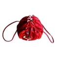thumbnail image 4 of Mochila con cordón para pelota de gimnasia, de terciopelo suave con borlas, ligera para Rojo L, 4 of 9