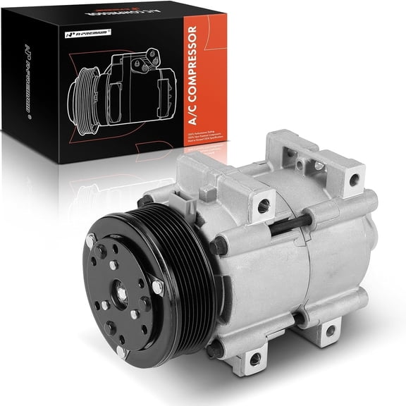 A-Premium A/C Compressor with Clutch Compatible with Ford Excursion 7.3L 2000-2003