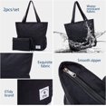 thumbnail image 4 of Large Capacity Foldable Tote Bag With Zipper Water-resistant SandproofWomen Beach Bag Handbag GymBag Travel ShoppingBag, 4 of 5
