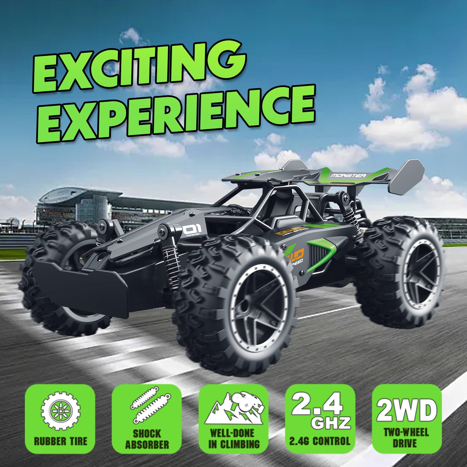 Loheer Remote Control Car, 1:18 High Speed RC Cars, 20+ km/h Toy for Boys & Girls Gifts for Kids