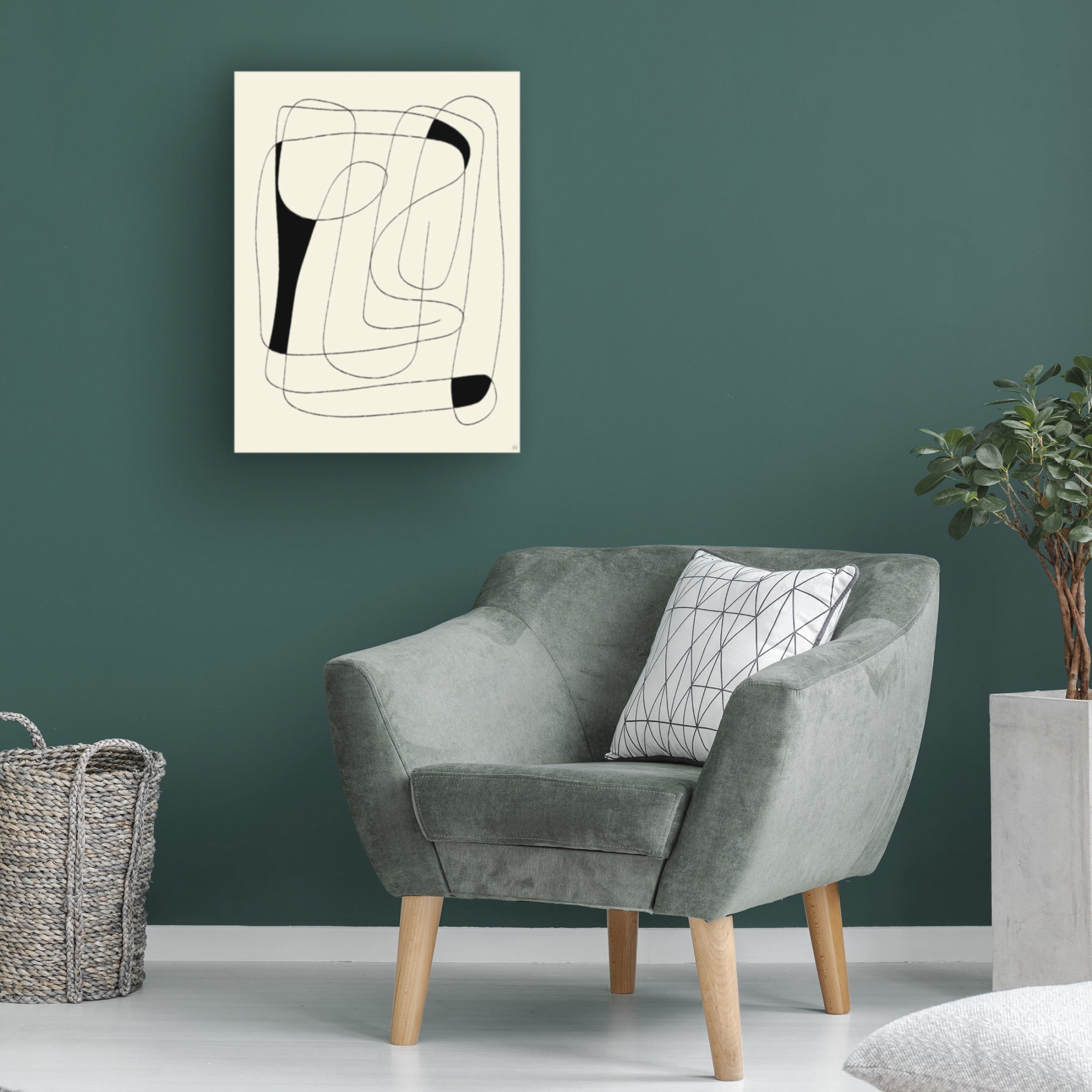 Canvas Wall Art - Line and Brush 'Lines To Fill 1' Wall Art for Living Room, Bedroom, or Office Décor by Trademark Fine Art - 35 x 47 Inches