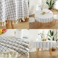 thumbnail image 4 of Nappe Lavable Ronde à Franges à Carreaux Housse de Table Déco, 4 of 8