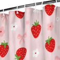 thumbnail image 3 of Strawberry Plants Fruit Flower Bow Shower Curtain 36"x72" ,Bathroom Decorative Shower Curtains Set with 12 Hooks,Modern Waterproof Washable Shower Curtain, 3 of 6