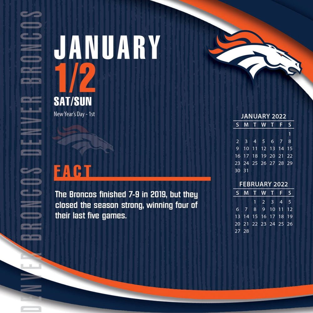 Denver Broncos 2023 NFL 22 X 17 Desk Calendar Buy At KHC