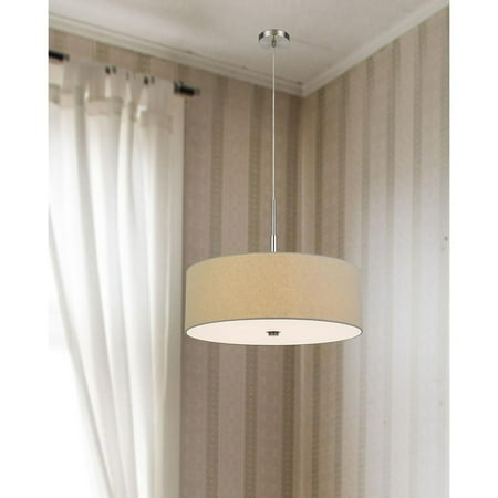 

60W X 4 Lonoke Pendant Fixture With Hardback Drum Shade Grey