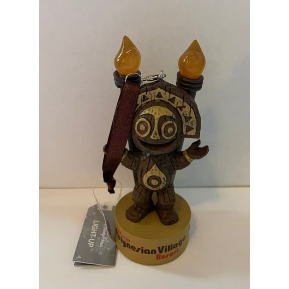 Disney Resort Polynesian Village Tiki Totem Light Up Ornament New with Tag