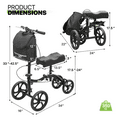 thumbnail image 2 of Magshion Foldable Knee Scooter for Leg and Foot Injuries, Portable Adjustable Height Knee Walker with Dual Braking System & Storage Bag, Black, 2 of 11