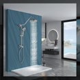 thumbnail image 4 of Rainfall 8 Inch Shower Head Combo Retrofit Shower System Faucet 6 Functions Handheld Spray Adjustable Slide Bar Polish Chrome Wall Mount Shower Fixtures Bathroom Set, 4 of 5