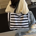 thumbnail image 4 of Bolso Mano Color en Bolsos A Rayas para Mujer Informal Con Múltiples Bolsillos, 4 of 9