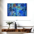 thumbnail image 3 of Elephant Stock Royal Blue Abstract Wall Art - Horizontal Canvas Wall Art - Living Room Wall Decor - Abstract Canvas - Blue And Turquoise Decor - 36" x 24", 3 of 8