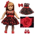 thumbnail image 1 of Ensemble Robe de Princesse Poupée 18 Pouces Robe de Poupée Fille Fleur avec Chaussures de Poupée et Épingle à Cheveux, 1 of 10