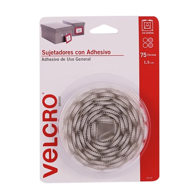 Sujetadores Con Adhesivo Velcro 1.5 Cm Blanco 75 Piezas