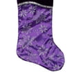 thumbnail image 5 of Northlight 20" Purple and Silver Glittered Floral Christmas Stocking with Shadow Velveteen Cuff, 5 of 6