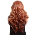 thumbnail image 4 of LUXLUXE Lucinda Wavy 23 Inch Long 4X4 Hand-Tied Lace Front Wig, Good Heat Resistant Fiber, Strawberry Blonde, 4 of 8