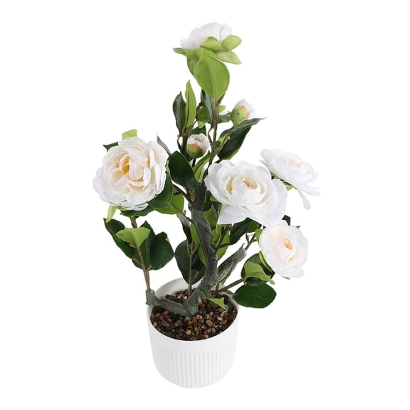 Amosfun Artificial Potted Tree with White for Spring Home Decoration and Office Display