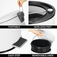 thumbnail image 4 of mDesign 30 Liter Round Metal Lidded Step Trash Can with Removable Liner - White, 4 of 7