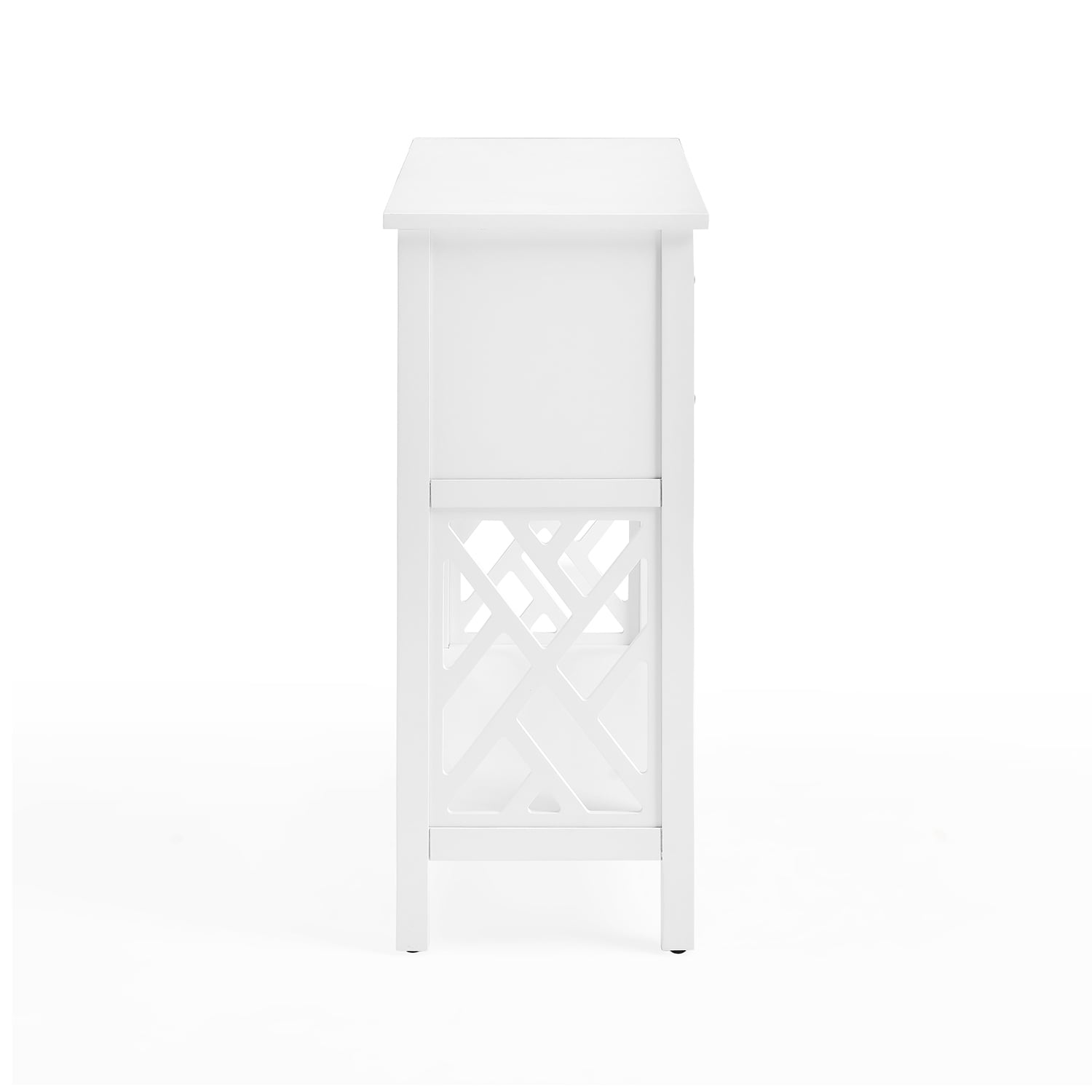 Alaterre Furniture Coventry 32 in. Wood Entryway or Console Table with Drawers and Shelf, Modern Open-Side Design, Versatile for Living Room, Entryway and Kitchen, White