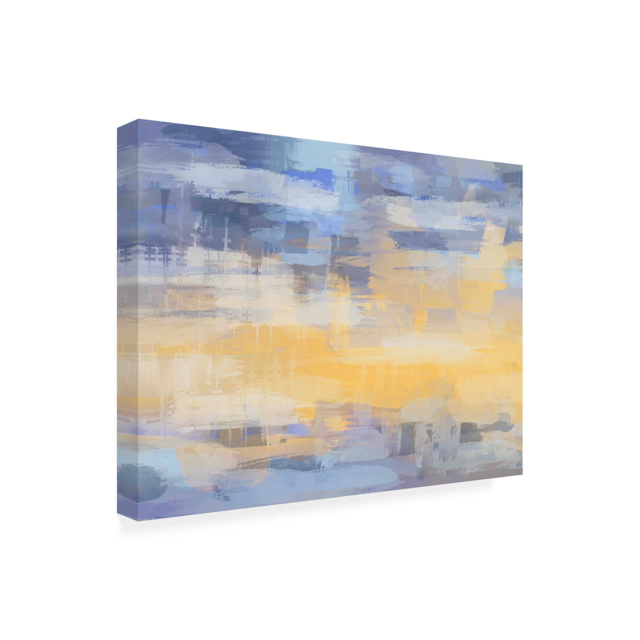 Canvas Wall Art - Line and Brush 'Bold And Gold 2' Wall Art for Living Room, Bedroom, or Office Décor by Trademark Fine Art - 24 x 18 Inches