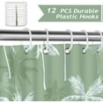 thumbnail image 4 of Tropical Palm Tree Shower Curtain 72 x 72 Inch Summer Hawaii Coconut Tree Sage Green Decorative Bath Curtain Polyester Fabric Waterproof Bathroom Curtain with 12 Hooks, 4 of 6