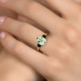 thumbnail image 4 of Gem Stone King 2.94 Ct Oval Green Prasiolite Black Diamond 18K Yellow Gold Plated Silver Ring, 4 of 6