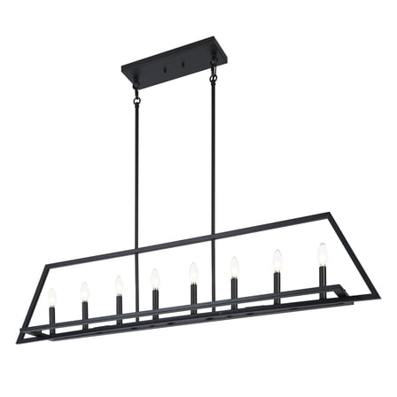LNC 8-Light Matte Black Modern/Contemporary Linear Led, Large Hanging Kitchen Island Light