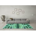thumbnail image 3 of Ahgly Company Indoor Square Abstract Turquoise Blue Modern Area Rugs, 5' Square, 3 of 4