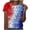 Blue, variant on ZGRBOU 4Th of July Shirts for Womens Summer Printed Short Sleeve Crewneck Tops Casual American Flag Patriotic Shirt