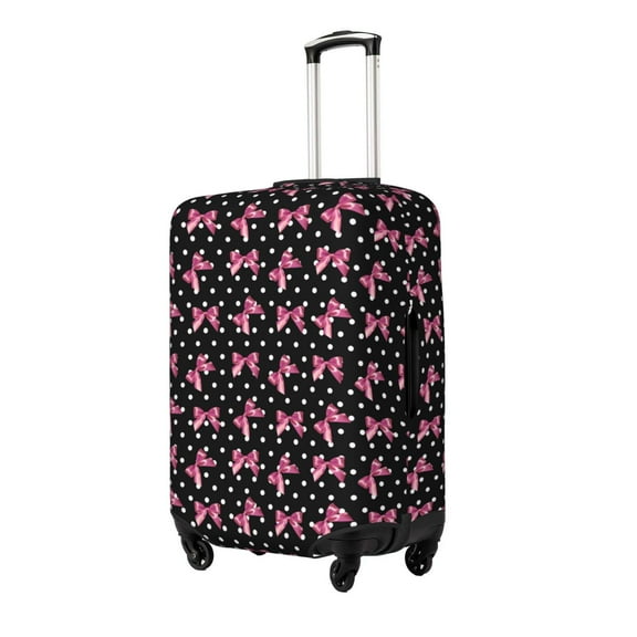 Picia polka dot with pink bows Luggage Protector Cover Thicken Suitcase Protector Cover Fit 18-32 Inch Luggage-Small