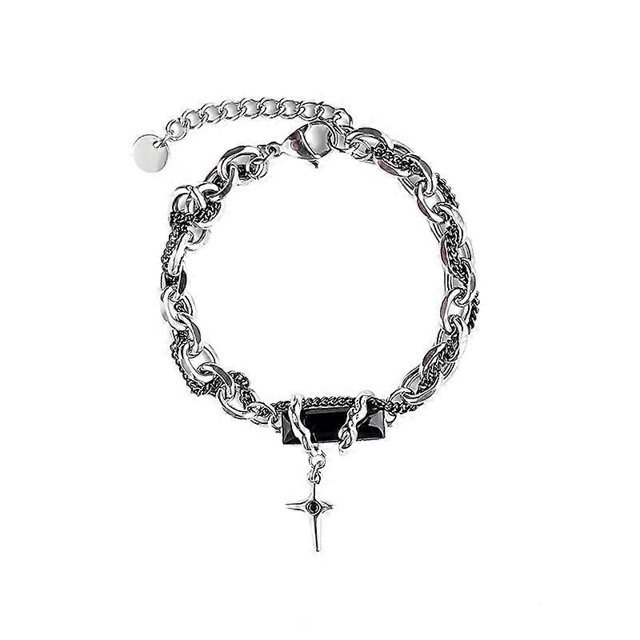 Light Luxury Obsidians Cross-necklace Stylish Unique Casual Accessories for Women Men