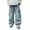 Blue, variant on WERYOUNG Boys Girls Cargo Jeans Spring Summer Casual Elastic Waist Baggy Straight Wide Leg Pants With Pockets Breathable Dungarees Denim Pants,Blue,4-5 Years