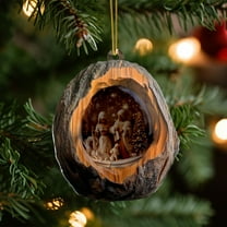 EWASWON Christian Christmas Ornaments, 3 Inch Round Acrylic Pendants, Religious Hanging Decor for Christmas Tree