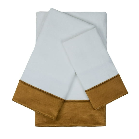 Sherry Kline  Snowscape Gold 3-piece Embellished Towel Set - 13 x 18 x 0.5/16 x 25 x 0.5/25 x 48 x 0.5