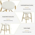 thumbnail image 6 of Modern Bar Stools Set of 4, 25 inch Upholstered Counter Height Bar Stools with Back, Gold Metal Legs Bar Chairs for Kitchen Island, Teddy Fabric Barstools, Sillas Para Barra de Cocina (Beige, 4Pcs), 6 of 12
