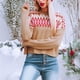 thumbnail image 5 of Puntoco Suéter Mujer Moda Casual Retro Color Contraste Impresión Tejer Manga Larga Cuello Redondo Suéter Navidad Liquidación Puntoco Puntoco-773, 5 of 6