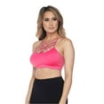 thumbnail image 1 of Women’s Seamless Caged Neck Activewear Sports Bra, Hot Pink, S, 1 of 4