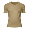 thumbnail image 6 of LIBRCLO Men's and Big Men's Shirts Short Sleeve Workout T Shirts Breathable Comfort Crewneck Tee for Gym Running Athletic, Khaki XL, 6 of 7