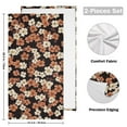 thumbnail image 2 of Brown and White Flowers Hand Towel Absorbent Bath Towels for Bathroom Sports Gym(28.3" X 14.4") Set of 2, 2 of 8