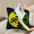 thumbnail image 4 of DIY Latch Hook Pillow Cover Kits Cartoon Roaring Dinosaur with Green Tree Stamped Handamade Pillowcase Crochet Yarn Hook and Latch Emboridery Throw Pillow for Home Sofa Decor 43x43cm(27), 4 of 8