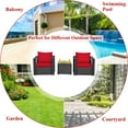 thumbnail image 5 of Patiojoy 3PCS Patio Rattan Furniture Conversation Set with 2 Cushioned Sofas & Coffee Table for Outdoor Red, 5 of 7