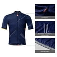 thumbnail image 6 of Santic Mens Bike Jersey Short Sleeve Bike Tops for Men Bicycle Jersey Bike Jersey Breathable Navy,S, 6 of 8