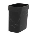 thumbnail image 2 of Cubo de basura cuadrado de mármol, cesto de basura para papel, cubo de basura sin tapa, para el hogar Negro, 2 of 9