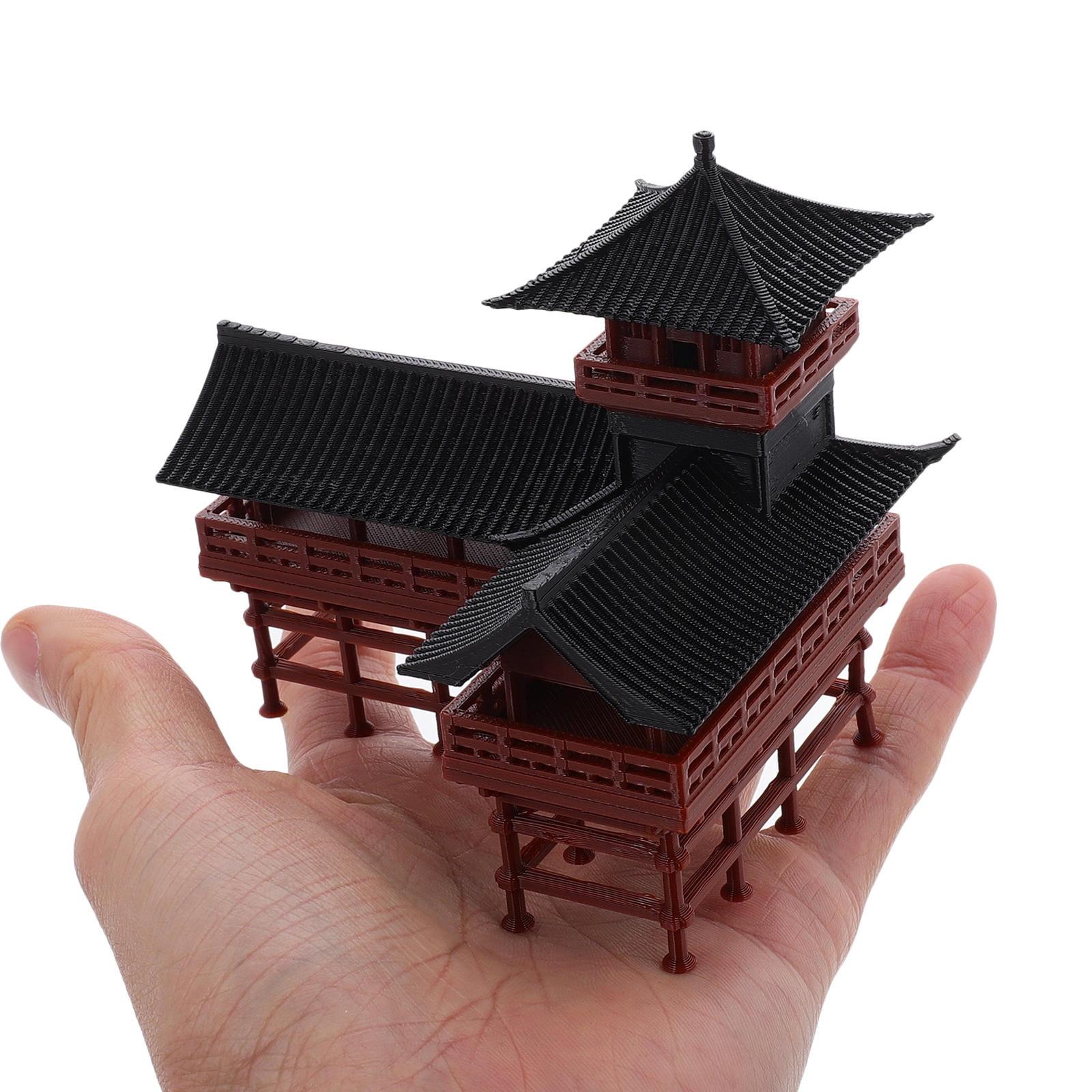 Hemoton Plastic Pavilion Statue Model, Realistic Pavilion Sculpture for Garden Decor, Outdoor Landscape Ornament and Home Decoration
