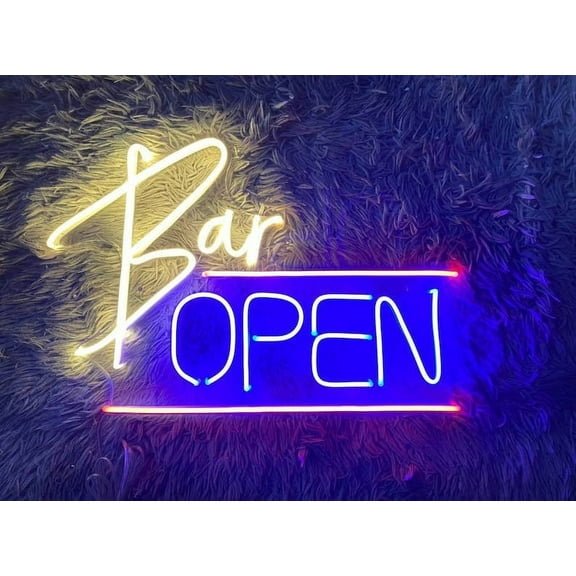 Glowneon Bar Open Neon Sign, Signboard Decor for Bar