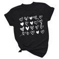 thumbnail image 4 of jovatis Shorts Athlétiques pour Femmes T-Shirt Décontracté à Manches Courtes Imprimé Saint-Valentin Col Rond, 4 of 5