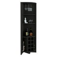 thumbnail image 4 of Essential Corner Bar Cabinet , Three Shelves, Eight Built-in Wine Rack, Two Side Shelves Macadamia, 4 of 8